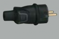 Legrand Элиум Черный Вилка 2Р+Е, 16А, IP44, кабель мах 3х2.5, резина (50196)
