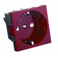 SE Wessen 45 Красная розетка с з 1-ая 2М для кабель-каналов со шторками (RN16-113-K)